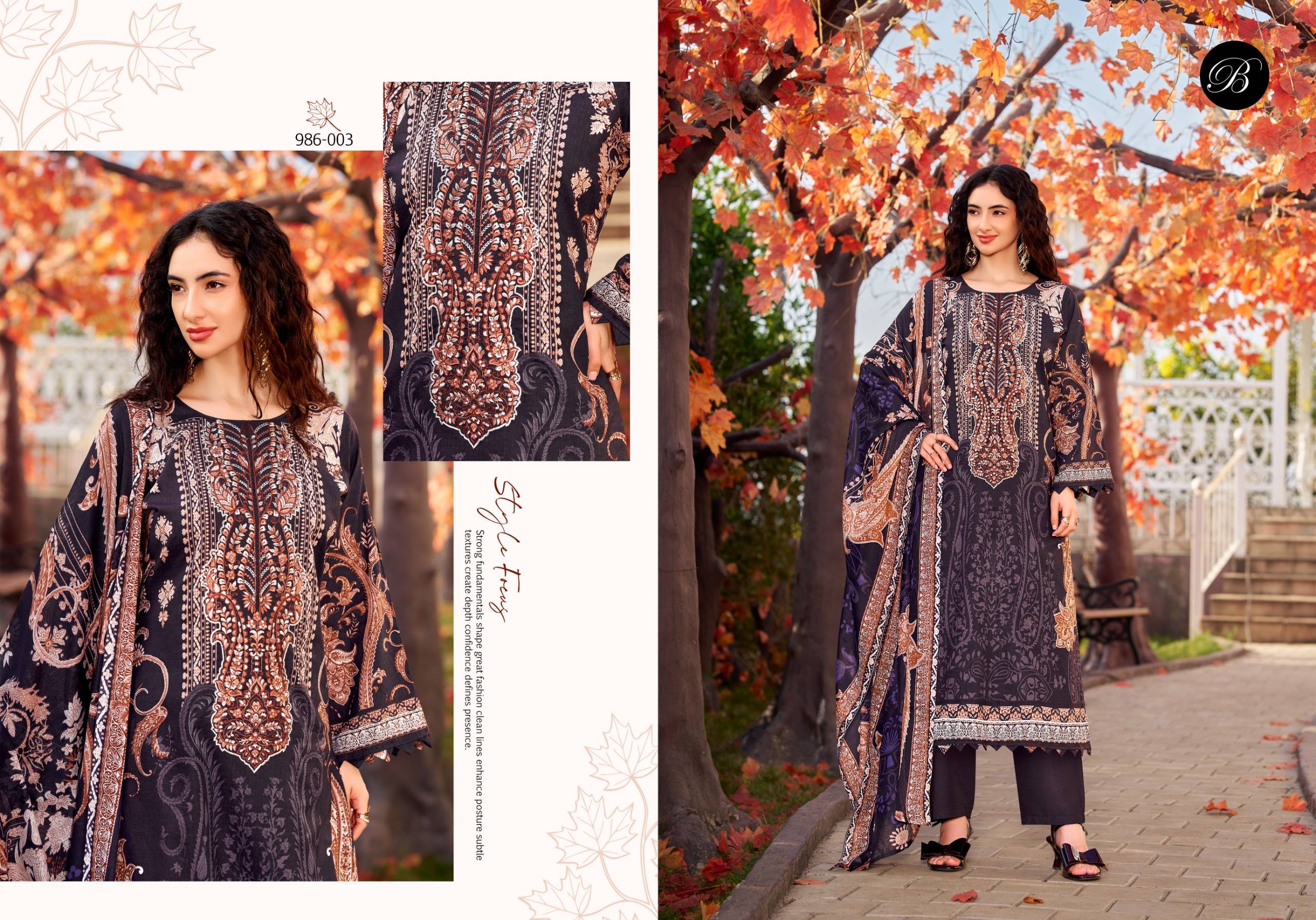 NAIRA VOL-146 by BelliZa 986-001 To 986-008 Series Stylish Beautiful Colourful Printed Pure Cotton Dresses At Wholesale Price